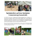 Spielplatzfest auf dem Spielplatz Leonorenweg/Annastraße